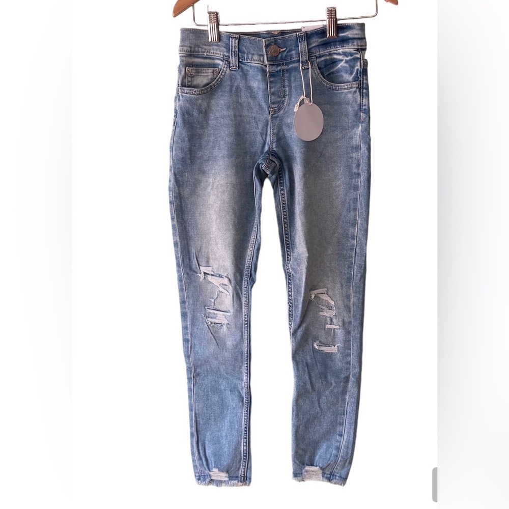 Justice girls distressed raw edge hem jeggings 10